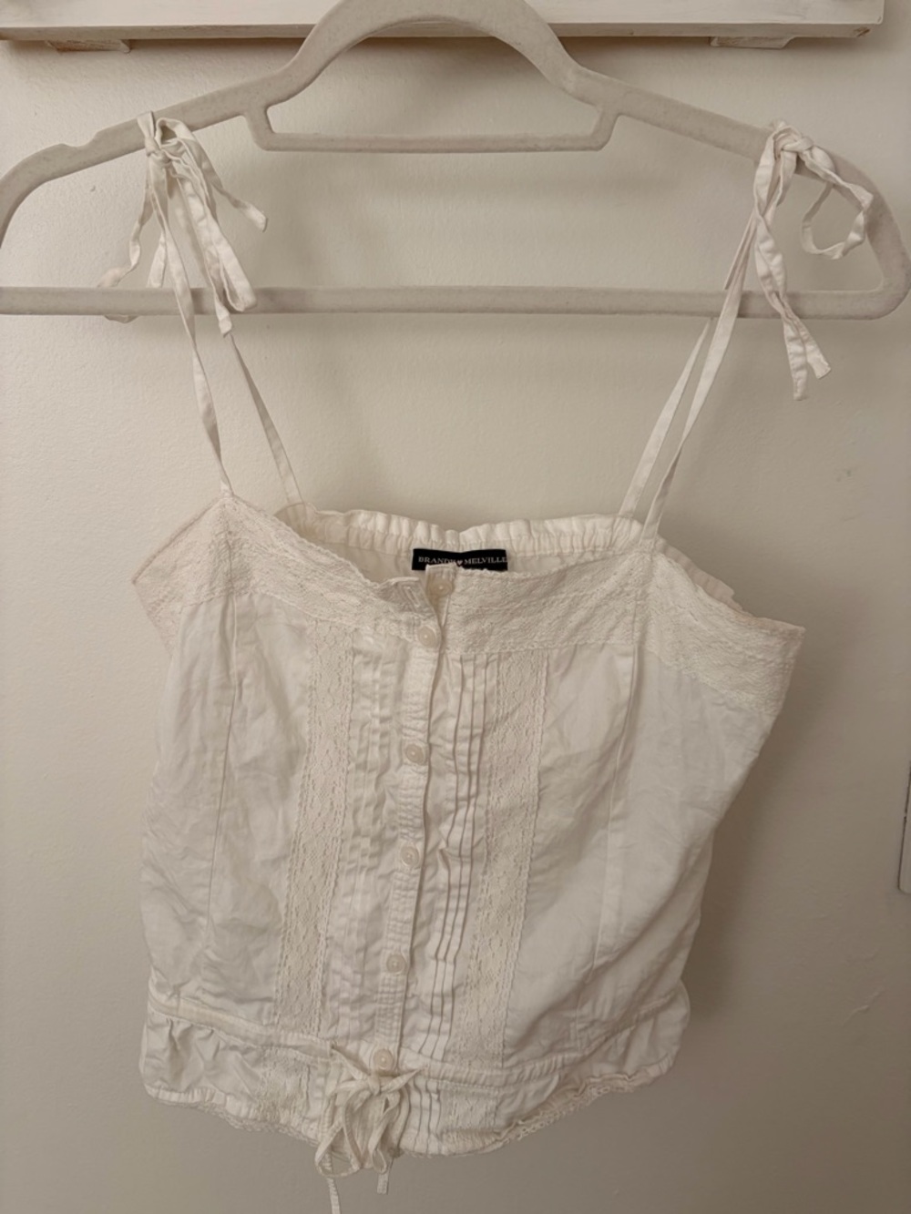 Brandy Melville White Elastic Waist Top